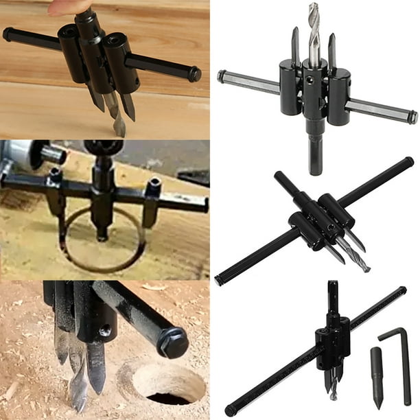 Adjustable 40-300mm Circle Hole Saw Cutter Wood Drywall Drill Bit Saw Round Cutt